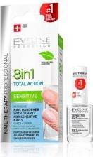 Actual product image Eveline Cosmetics - Sensitive 8 In 1 Total Action Intensive Nail Hardener - Nail Hardener 12 Ml (12 ml)