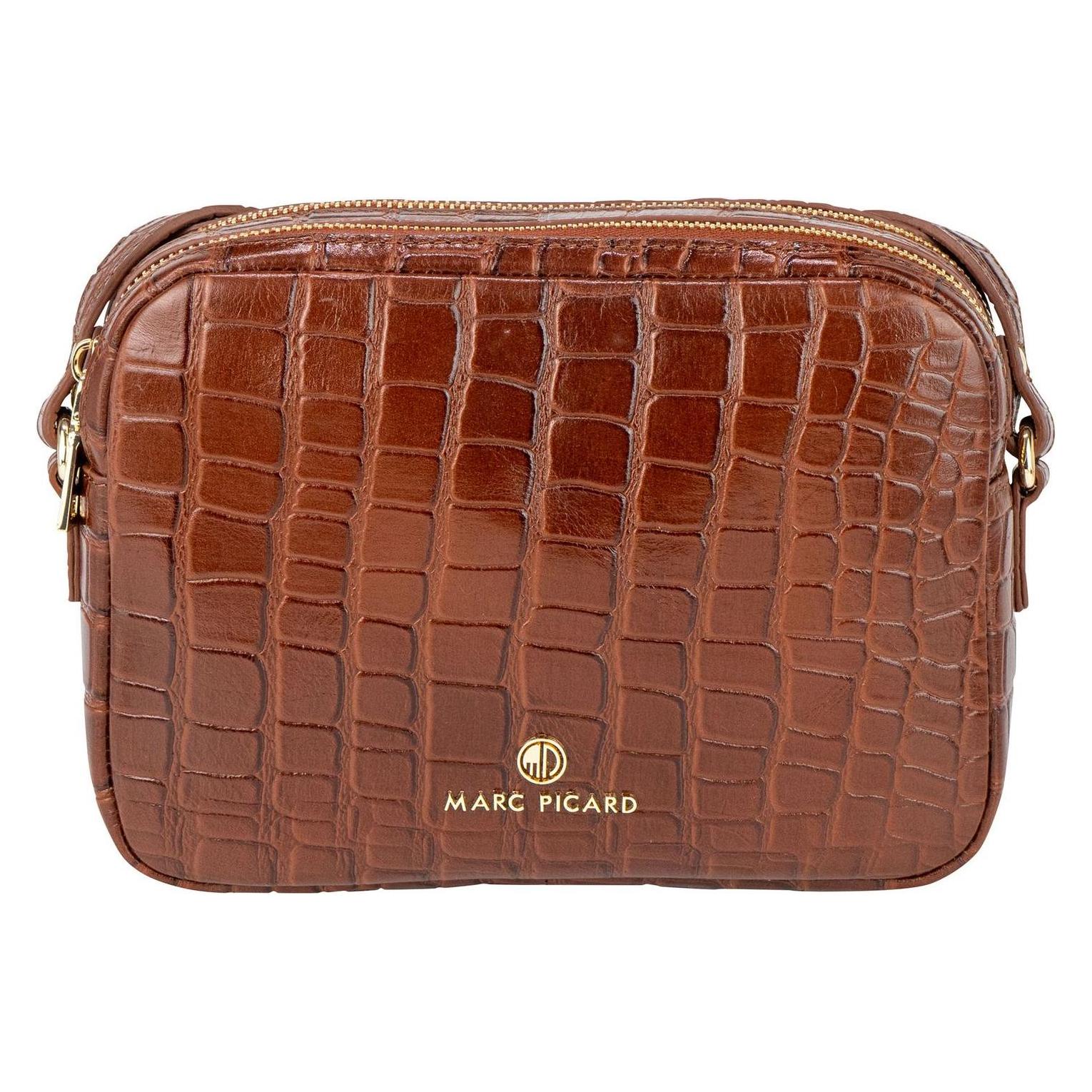 Marc Picard, Damen, Handtasche, Croco Shoulder Bag, Braun