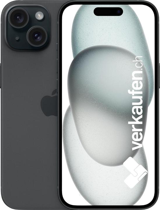 Image du produit verkaufen.ch iPhone 15 (128 Go, Noir, 6.10", 48 Mpx, SIM + eSIM, A / Comme neuf)