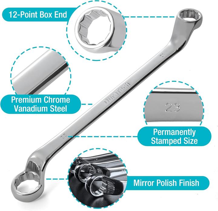 Produktbild Duratech Doppel-Ringschlüssel-Satz (6 mm, 12 mm, 14 mm, 22 mm, 16 mm, 23 mm, 10  mm, 21 mm, 18 mm, 7 mm, 17 mm, 11 mm, 15 mm, 8 mm, 9 mm, 13 mm, 20 mm)