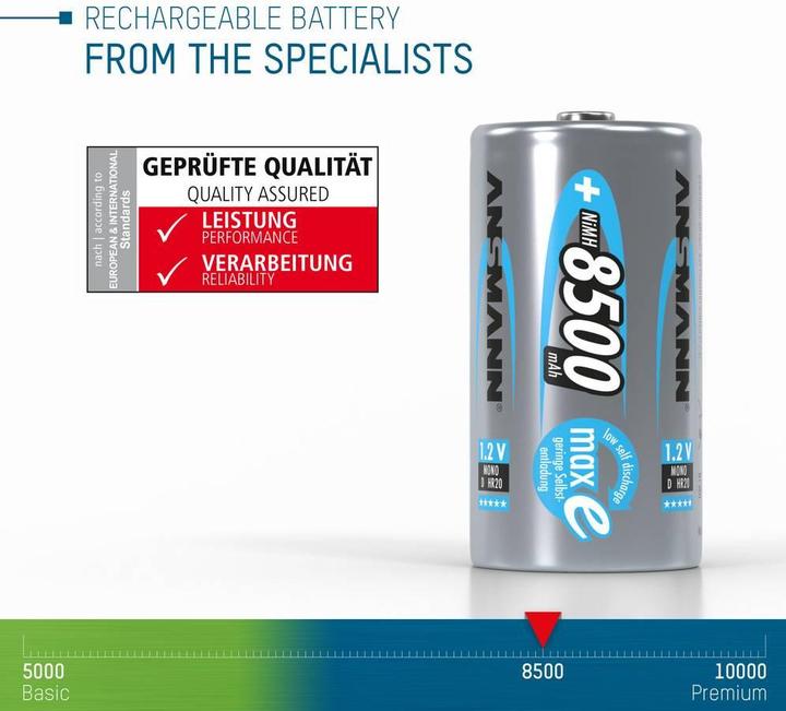 Immagine prodotto Ansmann HR20 Max E (2 pz., D / LR20 / Mono / R20, 8500 mAh)