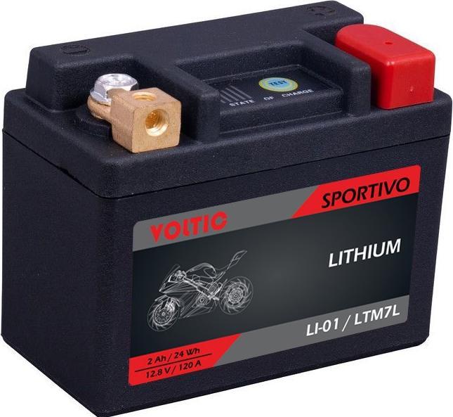 Voltic Sportivo LI-01, YTX4L-BS, Lithium 2Ah Motorradbatterie LTM7L (12 V, 3 Ah, 120 A)
