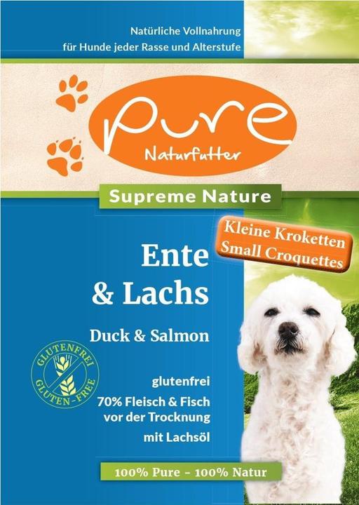 Immagine prodotto Pure Naturfutter Cibo secco Anatra e salmone supremo, crocchette piccole (Senior, Adulto, Junior, 1 pz., 2000 g)