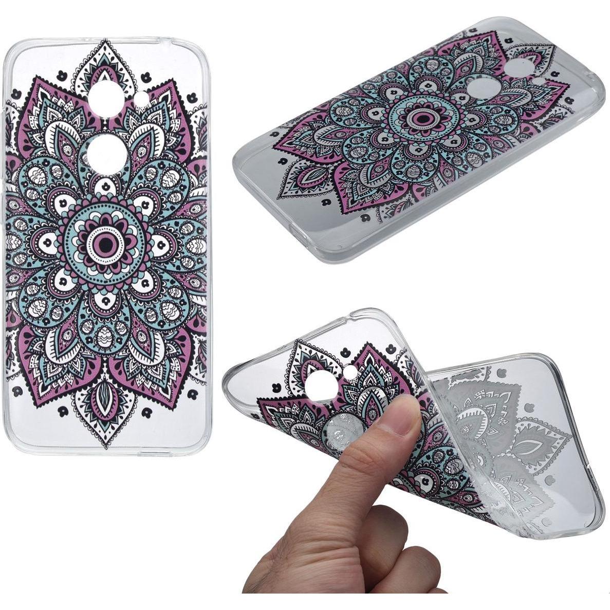 Thumbnail - König Design Henna Cover für Handy Alcatel A3 XL Case Schutz Hülle Silikon Bumper Tattoo Bunt (Alcatel A3 XL), Smartphon...