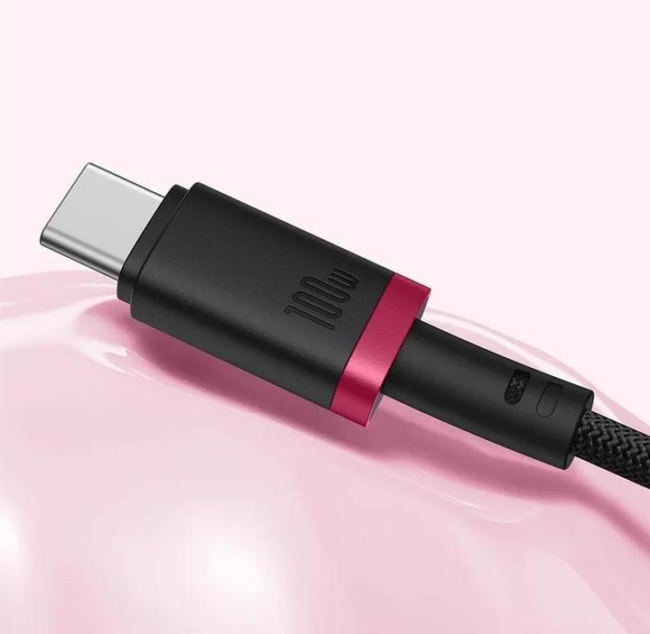 Image du produit Baseus Dura Type C vers Type C 100 W Câble de recharge rapide 1 m Noir Rouge (1 m, USB 2.0, 100 W)