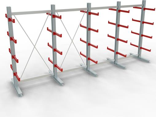 Produktbild Schulte Lagertechnik K 3000 Kragarm-Komplettregal 5 Ständer - 2-seitig