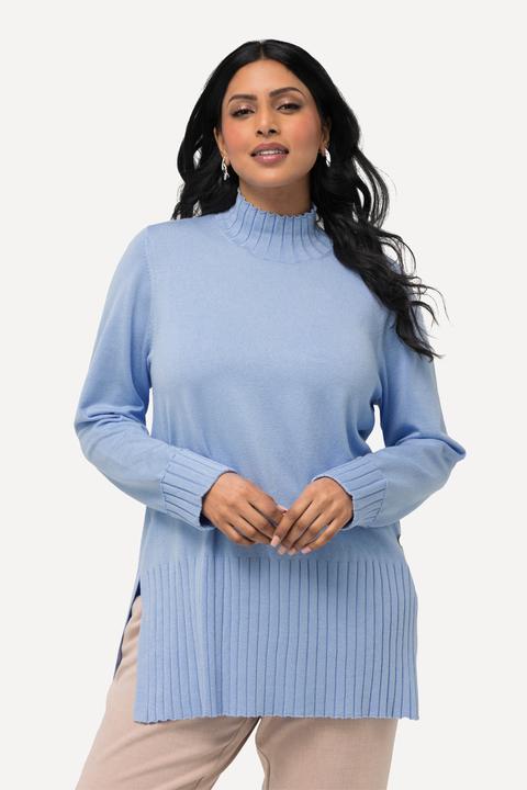 Produktbild Ulla Popken Pullover, gerippter Stehkragen, Langarm (50, 52)