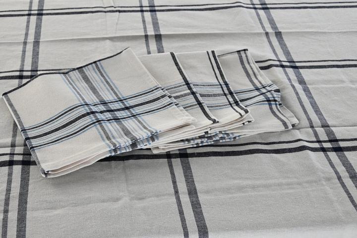 Produktbild DKD Home Decor Tischdecke und Servietten 250 x 150 x 0,5 cm Beige Blau (250 x 150 cm)