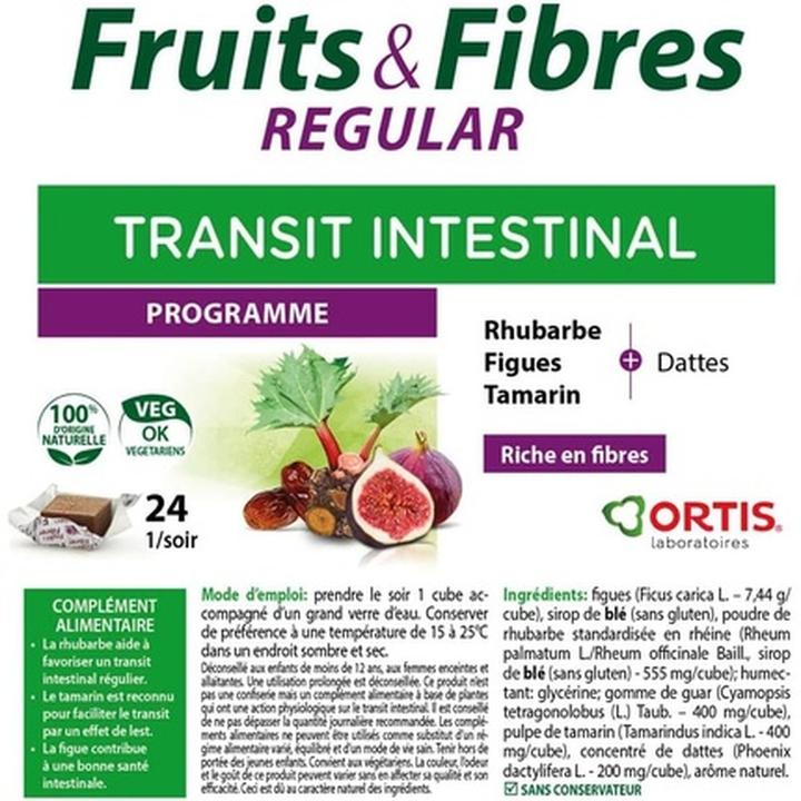 Image du produit Ortis Fruits & Fibres Regular 24 Cubes (Talc)