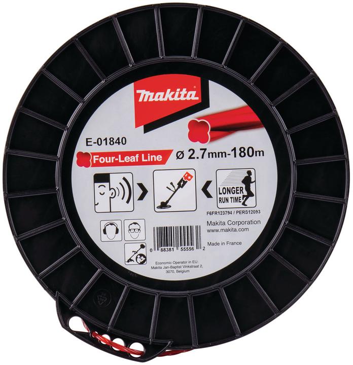 Actual product image Makita Mowing thread Four Leaf 2.7 mm x 180 m (Lawn mower, Trimmer line + line spool)
