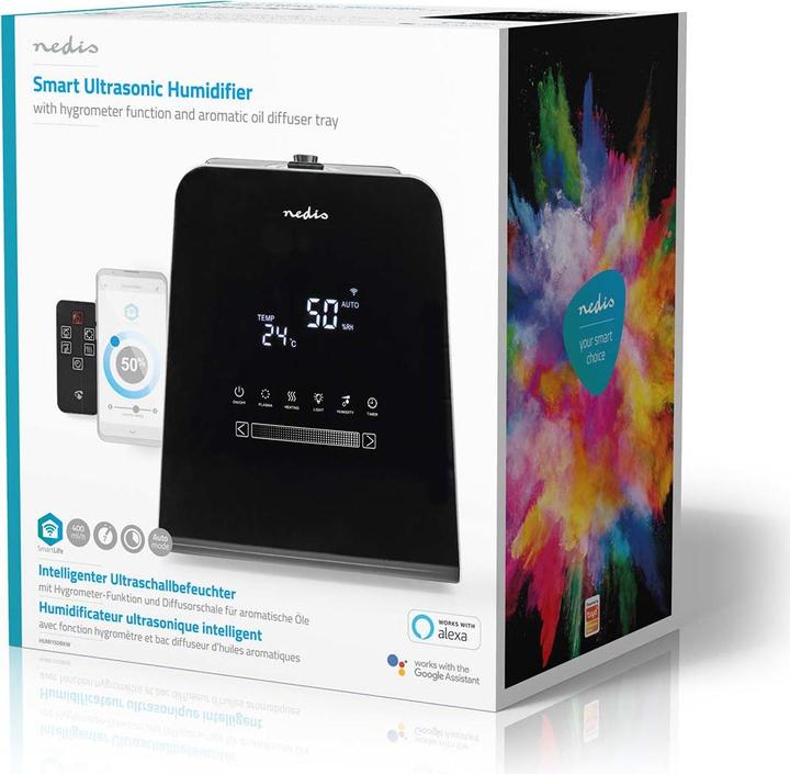 Immagine prodotto Nedis Umidificatore SmartLife | 30 W | Con nebbia fredda e calda | 5,5 l | Igrometro | Timer | F
