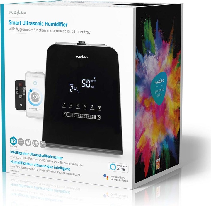 Produktbild Nedis SmartLife Luftbefeuchter | 30 W | Mit kühlem und warmem Nebel | 5.5 l | Hygrometer | Timer | F