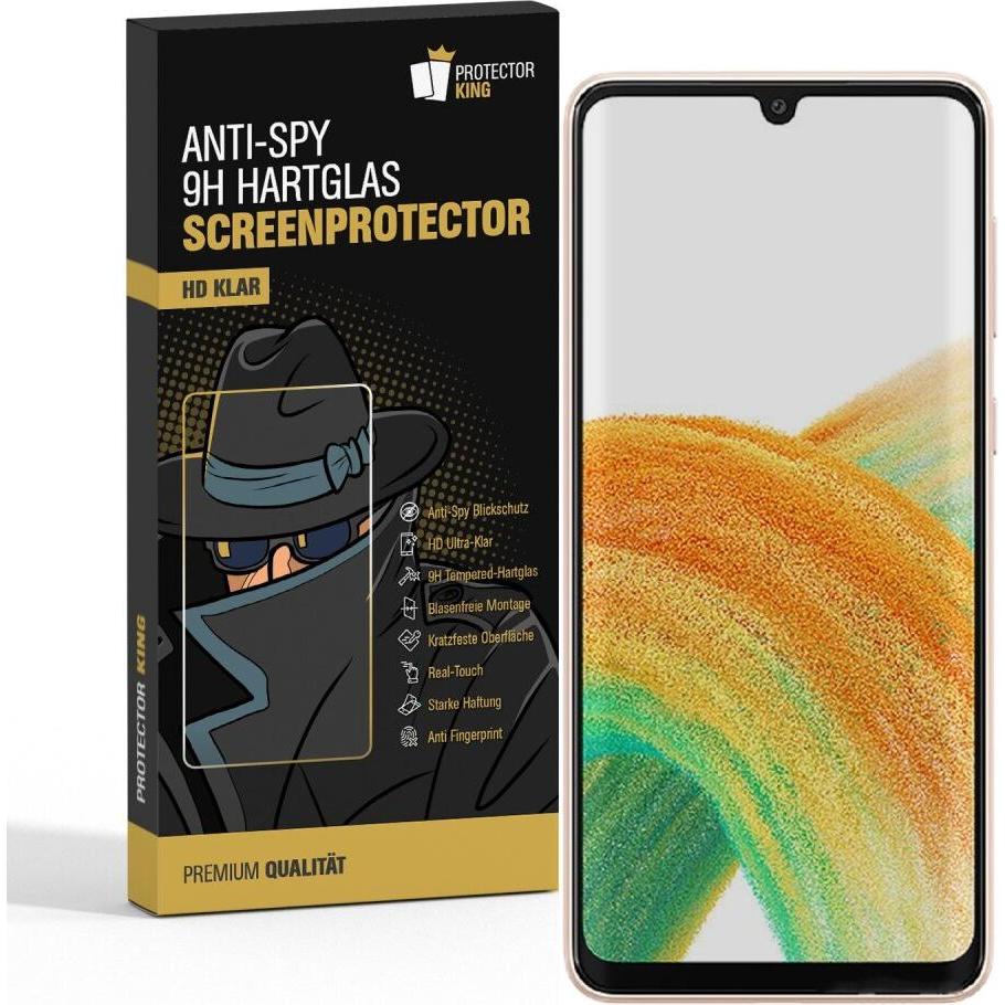 Protectorking 1x Echtes Tempered 9H Panzerhartglas Blickschutz (5 Stück, Samsung Galaxy A33 5G), Smartphone Schutzfolie