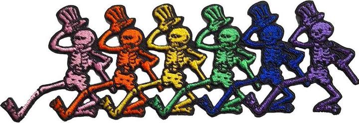 Grateful Dead Dancing Skeleton Iron On Patch (15 x 15 cm)