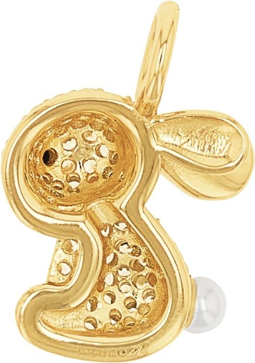 Produktbild Amor Anhänger für Damen, 925 Sterling Silber, Katzenauge, Muschelkernperle | Hase (Silber 925)