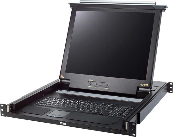 Image du produit Aten CL1000M CH Single Rail Console LCD 17", 19" 1U, disposition CH (PS/2-USB, VGA)