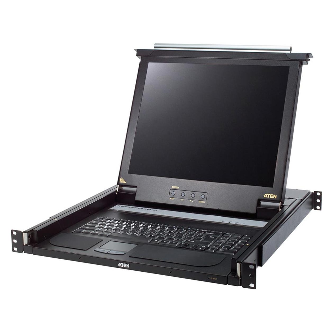 Aten CL1000M Ch Console Lcd 17" A Guida Singola, 19" 1U, Layout Ch (PS/2-USB, Vga), Switch Kvm, Nero