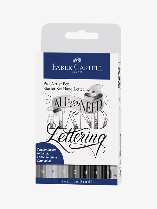 Produktbild Faber-Castell Pitt Artist Pen Handlettering (Schwarz, Grau, 9 x)