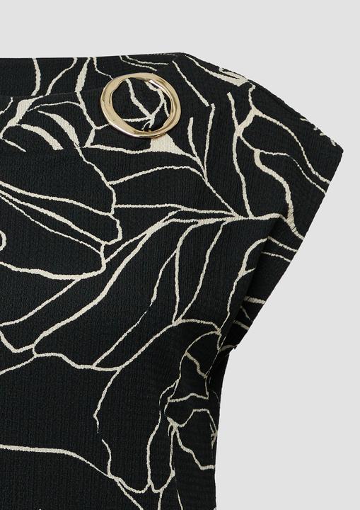 Actual product image S.Oliver T-Shirt Gemustertes Relaxed-Fit-Shirt mit Schmuck-Detail (34)