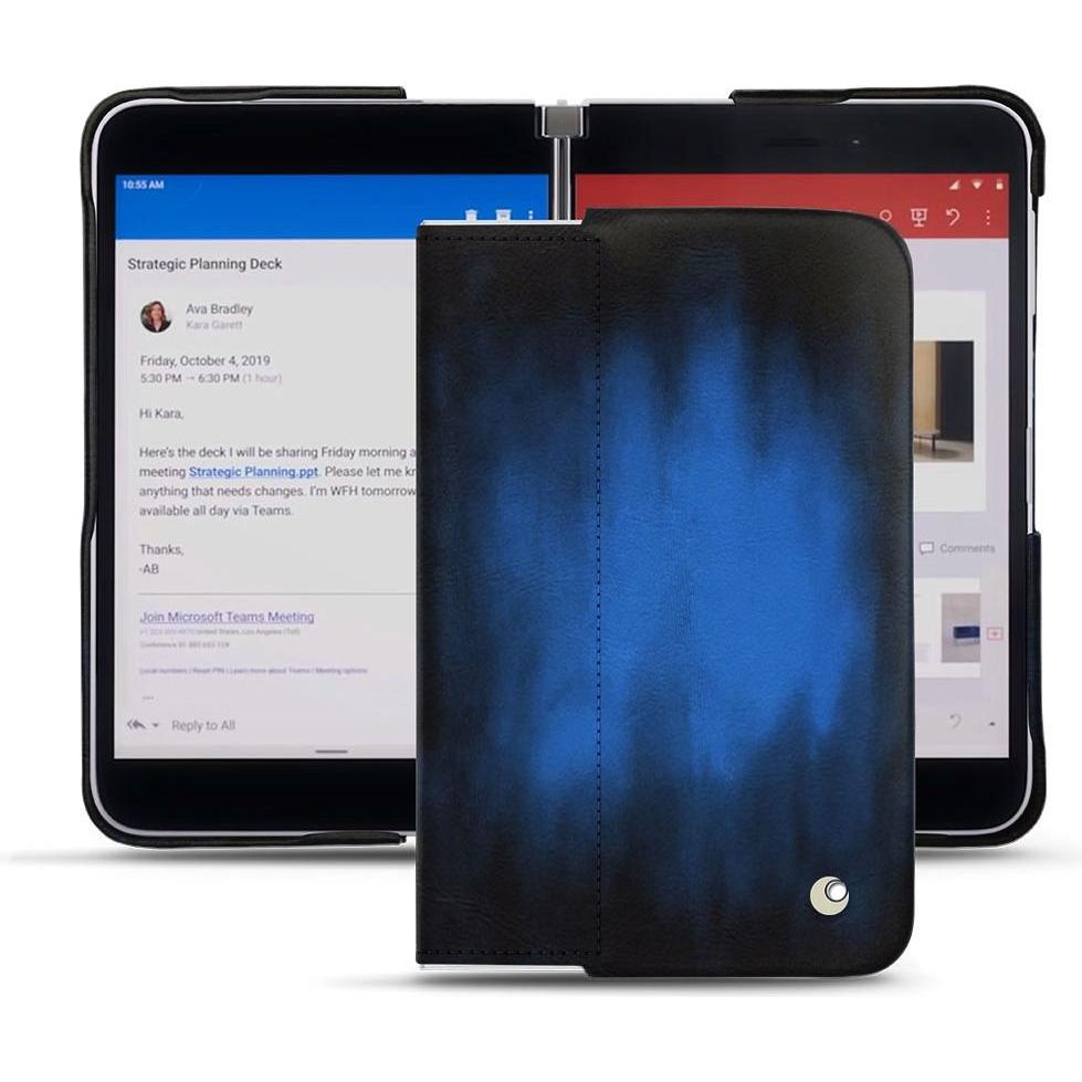 Noreve Lederschutzhülle (Microsoft Surface Duo), Smartphone Hülle, Blau