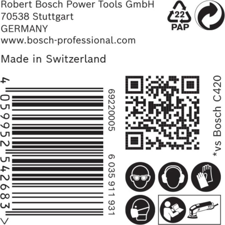 Image du produit Bosch Professional Zubehör Papier abrasif Expert C470 pour ponceuses Delta, 93 mm, G 120, 50 pièces (120)