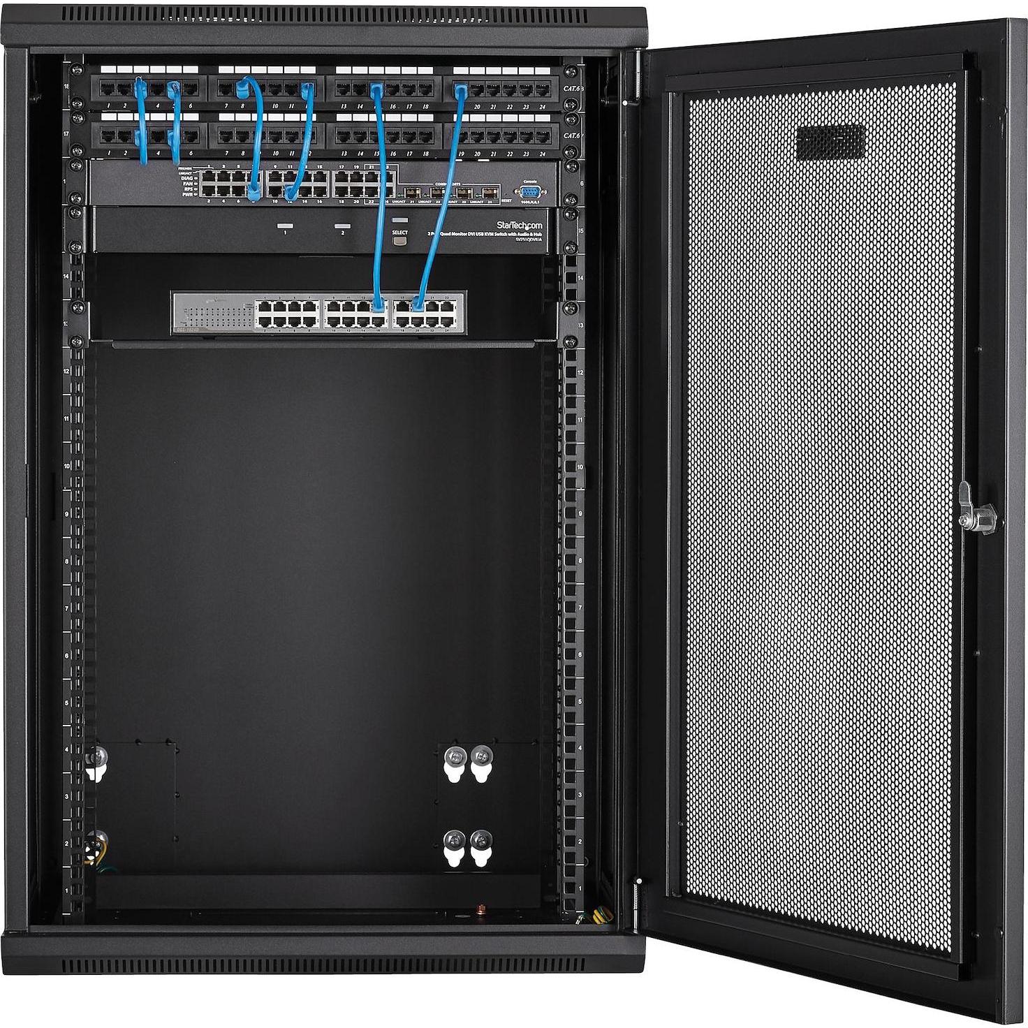 StarTech Server Rack Enclosure 18he (18 HE, 19 Zoll Rack), Serverschrank, Schwarz