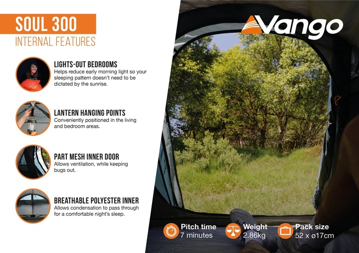 Immagine prodotto Vango Anima 300 (Tenda a tunnel, 2.86 kg, 3 persone)