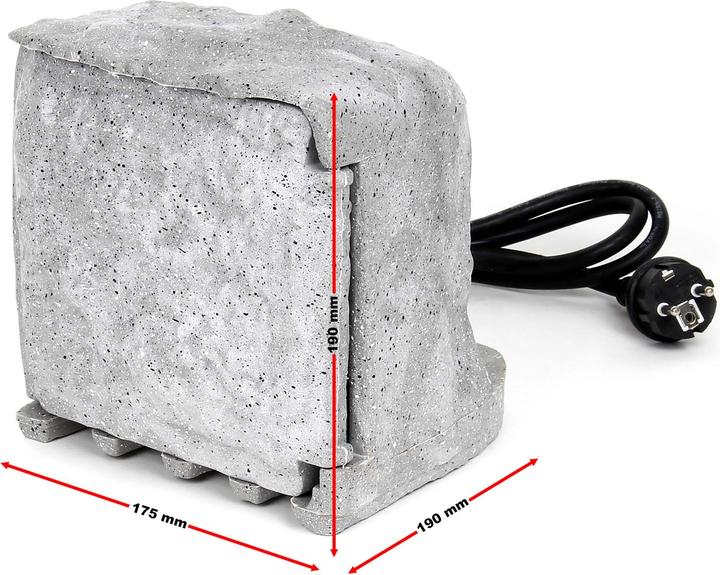 Produktbild Wiltec Gartensteckdose 4fach Steinoptik Aussensteckdose Sensor IP44 Steckdosenstein