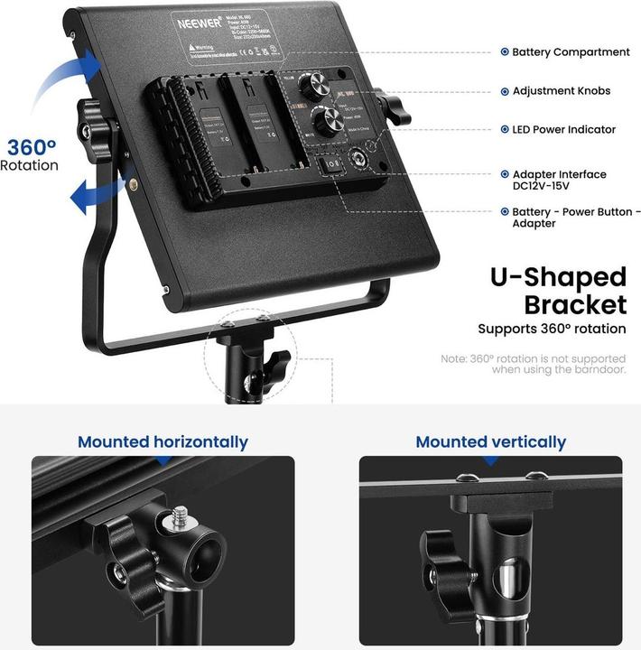 Actual product image Neewer Kit 660 Bi Colour LED (Studio light)