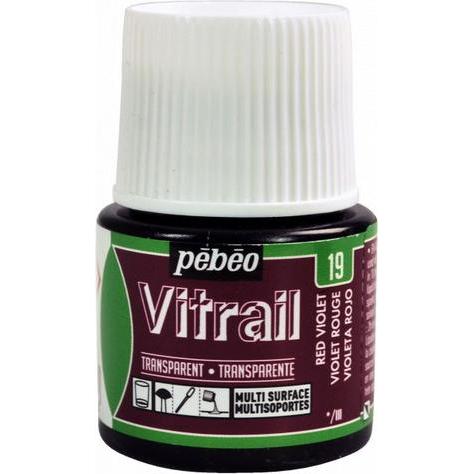 Thumbnail - Pebeo, Künstlerfarbe + Bastelfarbe, Vitrail Transparentfarben (Rotviolett, 45 ml)