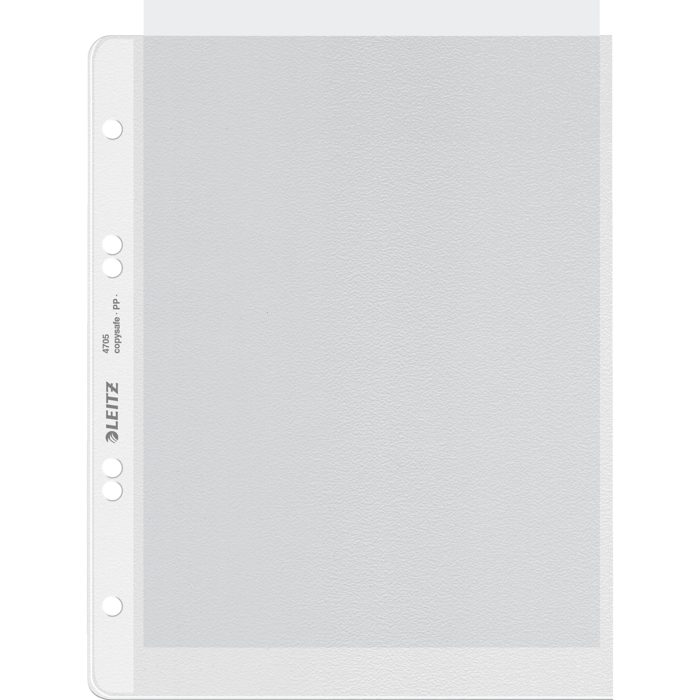 Leitz, Mappe, Prospekthülle extrastark, A5, PP, genarbt, 0,13 mm oben offen, dokumentenecht, Lochung: 80-80- (A5, 100 x)