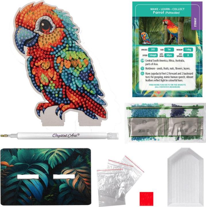Image du produit Craft Buddy Jungle Papagei, Crystal Art Buddy, ca. 11x8cm