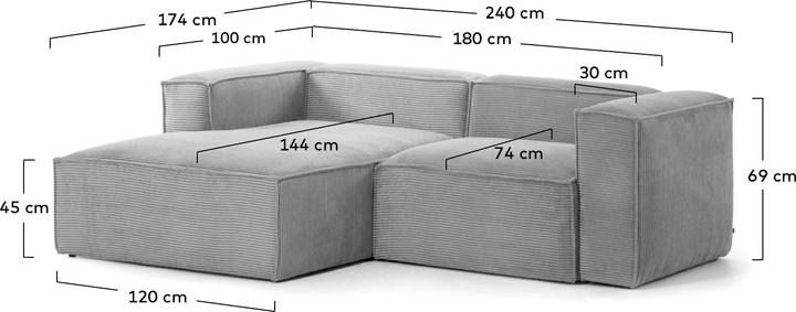 Actual product image Kave Home Blok (3-seater, Corner sofa)