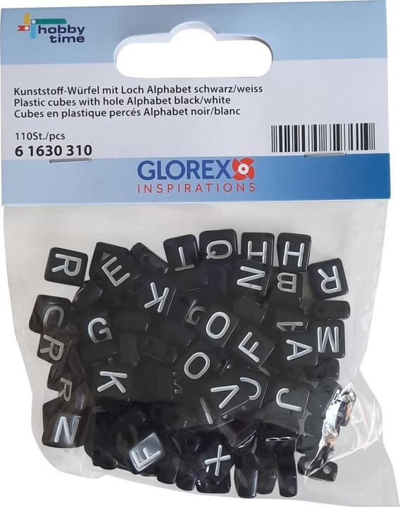 Immagine prodotto Glorex Perline di plastica per lettere, circa 110 pezzi, 5 mm, nero