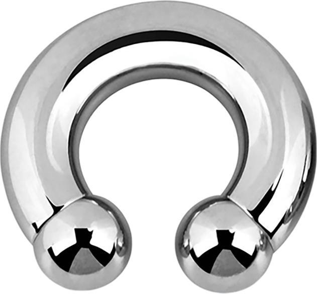 Image du produit Star Piercing Circular Barbell femelle argent avec deux boules (sans laiton, Acier chirurgical 316L)