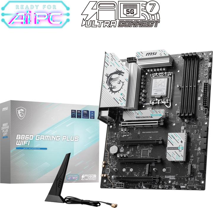 Produktbild MSI B860 GAMING PLUS WIFI (LGA 1851, Intel B860, ATX)