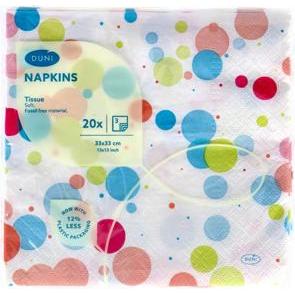 Duni, Servietten, Festive Bubbles Multi, 33x33 cm (33 x 33 cm)