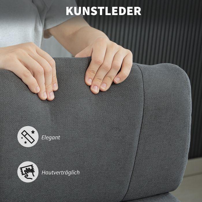 Produktbild Swisshandel24 Gepolsterter Bürostuhl mit Samt-Optik, höhenverstellbar, rollbar, Grau (43.50 - 53.50 cm)