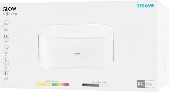 Actual product image Proove Bedside lamp Glow LED RGB 1200mAh 5W with inductive charging 15W white