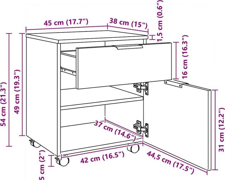 Immagine prodotto vidaXL Aktenschrank (45 x 38 x 54 cm)