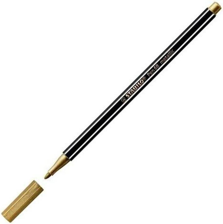 Image du produit STABILO Stylo feutre métallique Premium - Pen 68 metallic - pack de 10 - or (Or, 10 x)