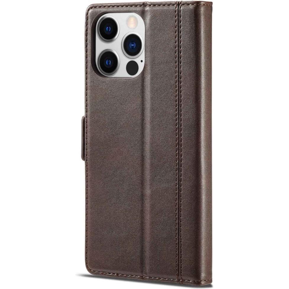 Thumbnail - Cover-Discount iPhone 14 Pro - Stand Flip Case Hülle braun (Apple iPhone 14 Pro), Smartphone Hülle, Braun