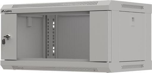 Actual product image Lanberg Wandmontage 19 4HE 540X350 grauer Rackschrank mit Glastür (flat pack) (4 RU, 19 inch rack)