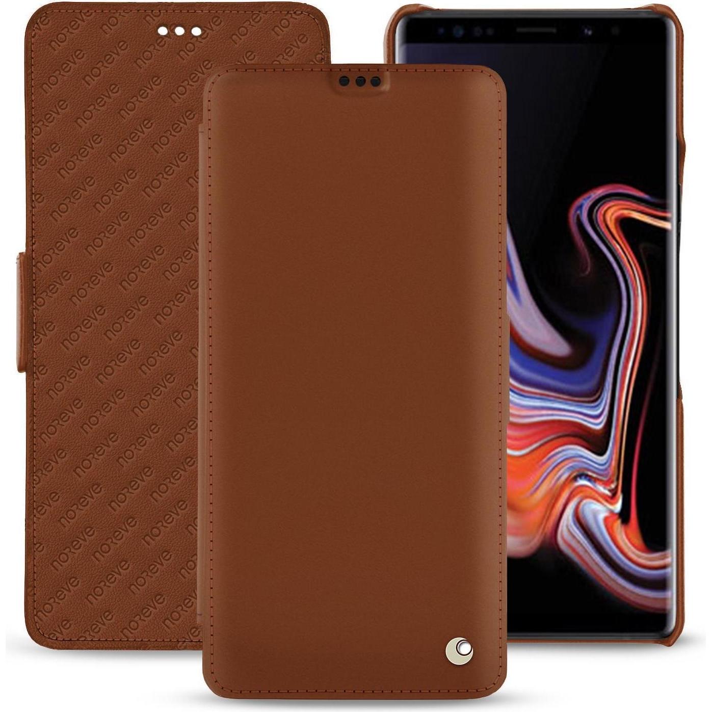 Noreve Lederschutzhülle horizontal (Samsung Galaxy Note 9), Smartphone Hülle, Braun