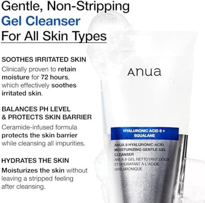 Actual product image Anua 8 Hyaluronic Acid Moisturizing Gentle Gel Cleanser - 150 Ml (Cleansing gel, 150 ml)