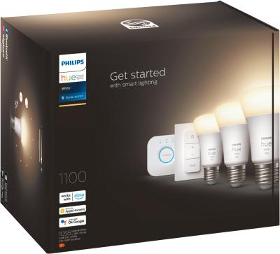 Actual product image Philips Hue White Starter Set (E27, 9.50 W, 1055 lm, 3 x, F)