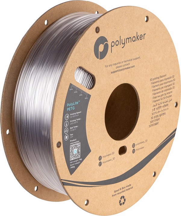 Produktbild Polymaker PolyLite PETG (PETG, 1.75 mm, 1000 g, Transparent)