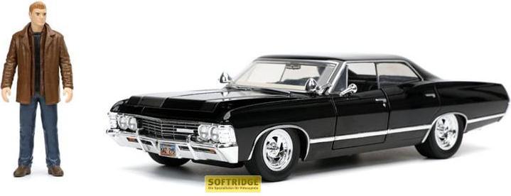 Image du produit Jada Supernatural 1/24 Hollywood Rides 1967 Chevrolet Impala Sport Sedan avec Dean Winchester figurine