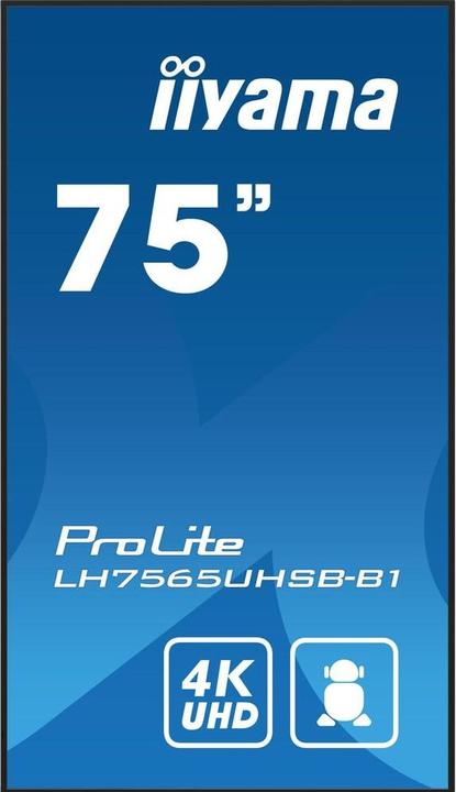 Actual product image iiyama 75" 3840x2160, UHD IPS panel, Haze 1%, 8 (3840 x 2160 Pixels, 74.50")