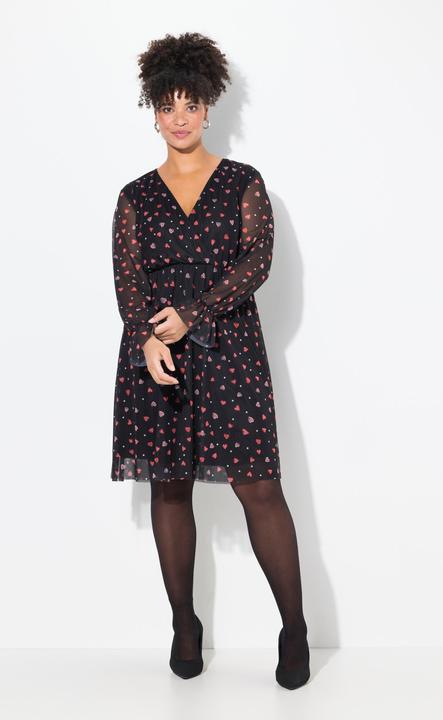 Immagine prodotto Miamoda Kleid, A-Linie, Mesh mit Alloverdruck, Langarm (54)